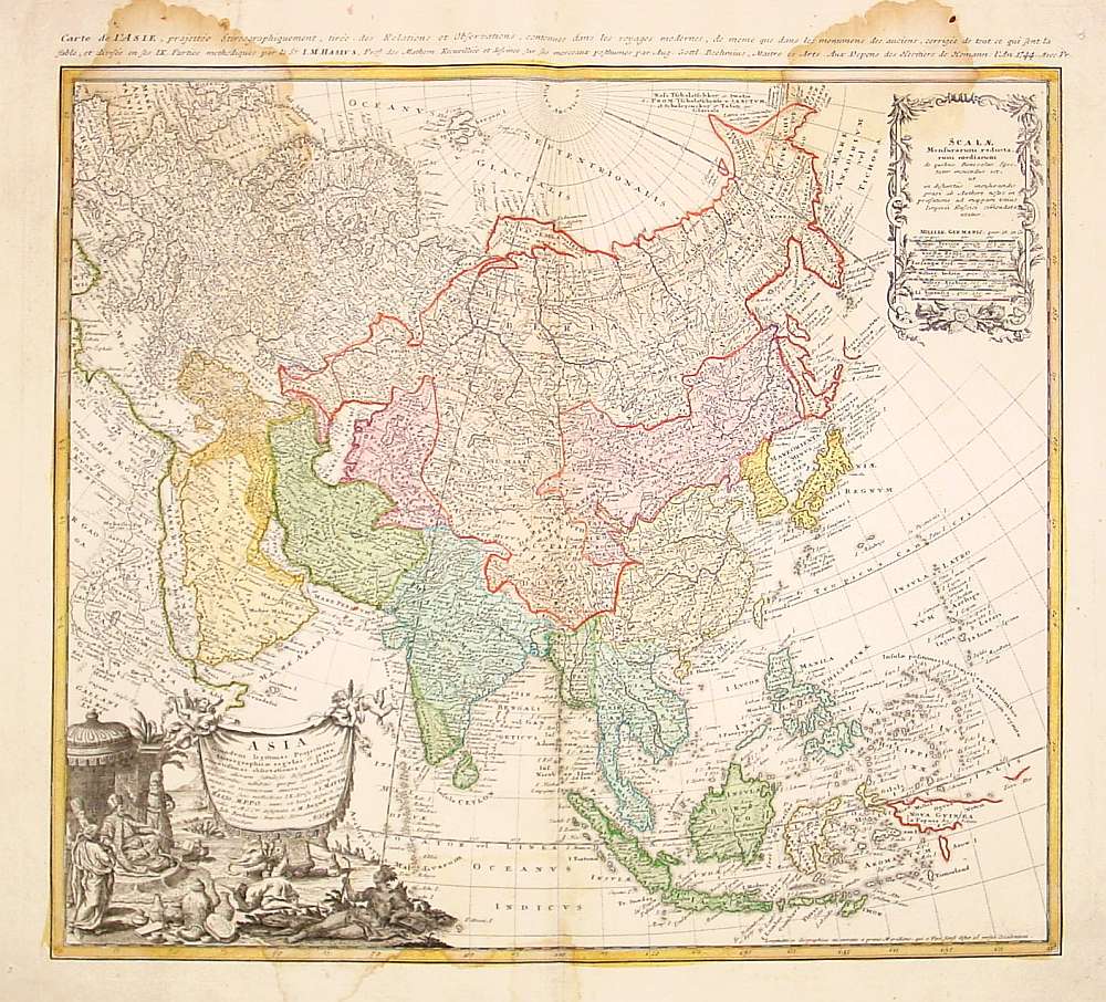 HOMANN HEIRS., Asia Secundum Legitimas Projectionis.., antique map, old maps