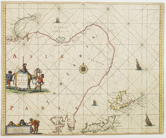 GOOS, P., Noordoost Cust van Asia van Japan tot Nova Zemla., antique map, old maps