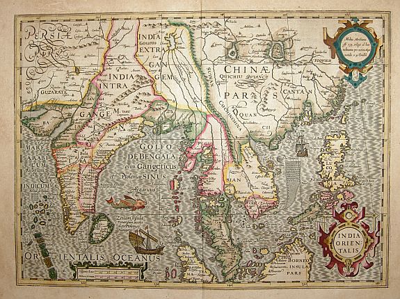 MERCATOR,G./ HONDIUS,J.,  India Orientalis., antique map, old maps