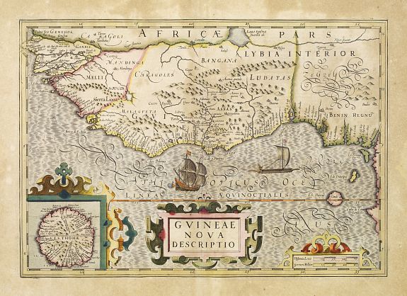 MERCATOR, G. / HONDIUS, J., Guineae Nova Descriptio., antique map, old maps