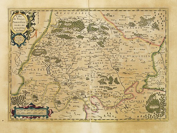 MERCATOR,G./ HONDIUS,J.,  L�Isle de France. Parisiesis Agri Descriptio.., antique map, old maps
