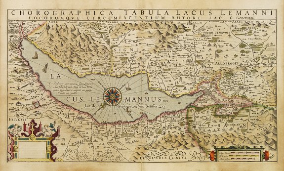 MERCATOR,G./ HONDIUS,J.,  Chorographica Tabula Lacus Lemanni.., antique map, old maps