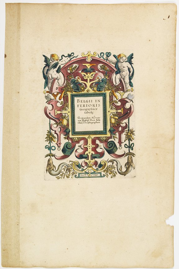 MERCATOR, G./ HONDIUS,J., Title page: Belgii inferioris Geographicae tabule., antique map, old maps