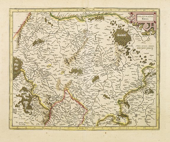 MERCATOR,G./ HONDIUS,J.,  Palatinatus Rheni., antique map, old maps