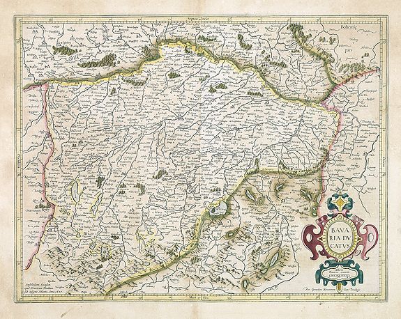 MERCATOR,G./ HONDIUS,J.,  Bavaria Ducatus., antique map, old maps