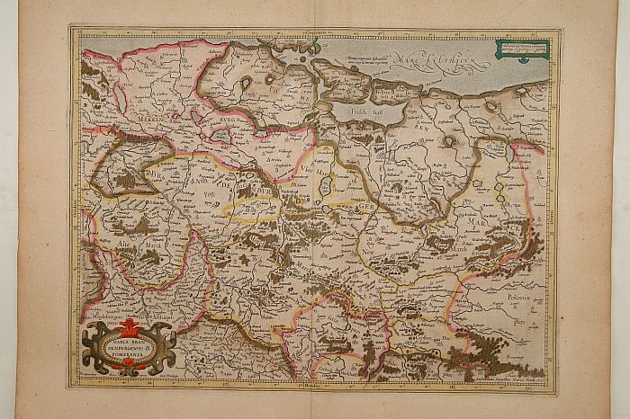 MERCATOR,G./ HONDIUS,J.,  Marca Brandeburgensis & Pomerania., antique map, old maps