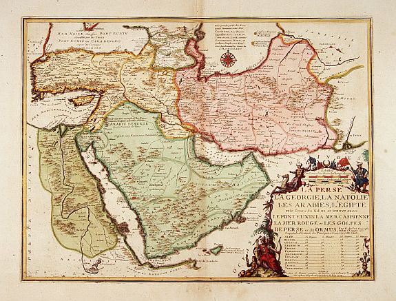 DE FER,N./ DANET, La Perse La Georgie, La Natolie Les Arabies.., antique map, old maps