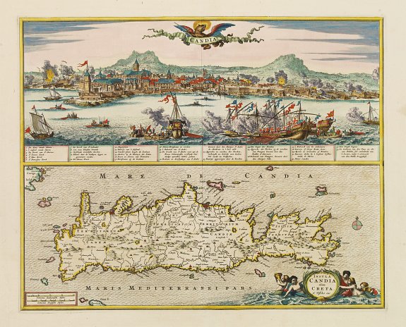 VISSCHER, N.,  Candia./ Insula Candia olim Creta., antique map, old maps