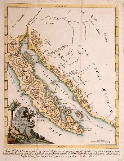 ANONYMOUS, CALIFORNIA per P.Ferdinandum Con sak S.I. et alias., antique map, old maps