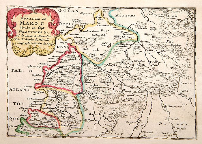 RATELBAND Heirs, Royaume de Maroc divise en sept Provinces.., antique map, old maps