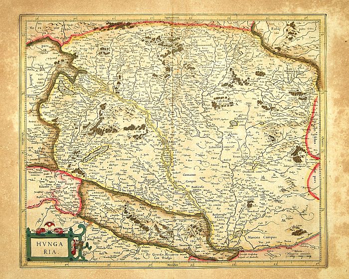 MERCATOR,G./ HONDIUS,J.,  Hungaria., antique map, old maps