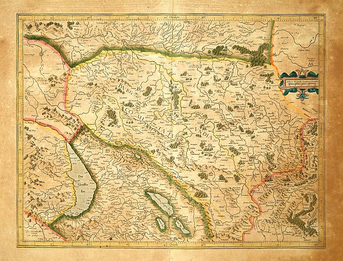 MERCATOR,G./ HONDIUS,J.,  Burgundia Superior., antique map, old maps
