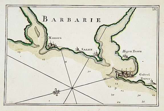 ROUX, J.,  [75] Barbarie.. Mamora.. Salee, antique map, old maps