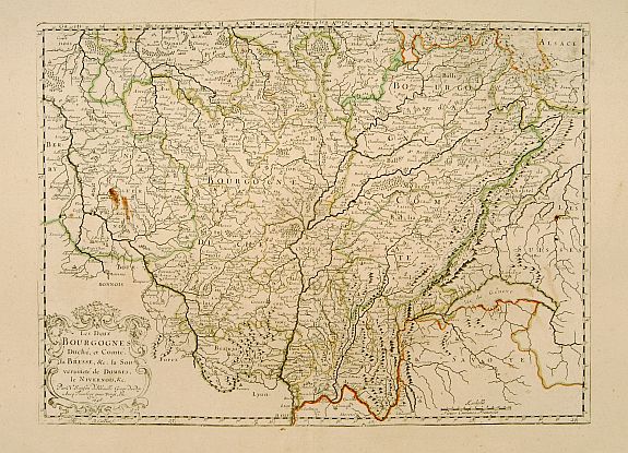 SANSON,N./ MARIETTE,P.,  Les Deux Bourgognes.., antique map, old maps