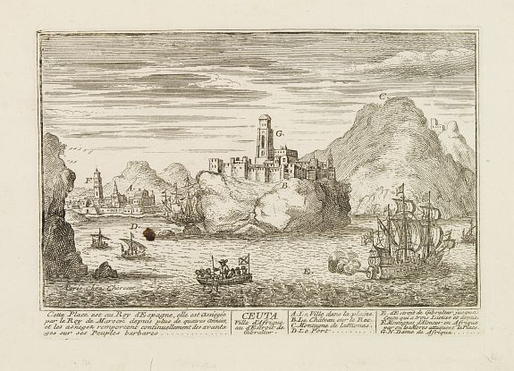 CHÉREAU,F. & J., Ceuta Ville d'Afrique au D'estroit de Gibraltar., antique map, old maps