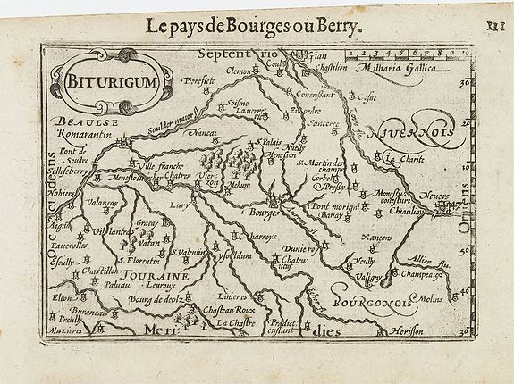 LANGENES, B.,  Biturigum., antique map, old maps