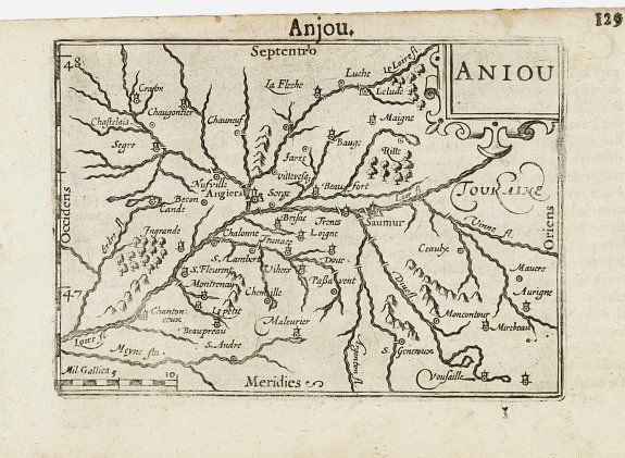 LANGENES,B.,  Aniou / Anjou., antique map, old maps