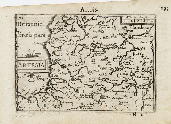 LANGENES,B.,  Artesia / Artois., antique map, old maps