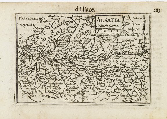LANGENES,B.,  Alsatia., antique map, old maps