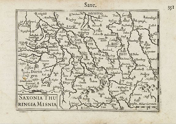 LANGENES,B.,  Saxonia / Thuringia / Misnia., antique map, old maps