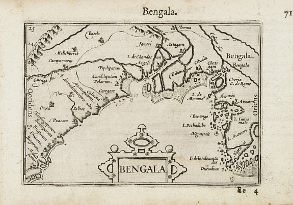 LANGENES,B., Bengala., antique map, old maps
