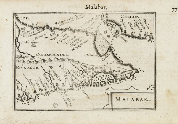 LANGENES,B., Malabar., antique map, old maps