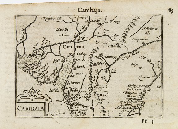LANGENES,B., Cambaia., antique map, old maps