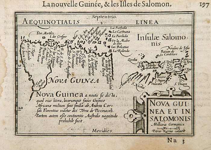 LANGENES,B., Nova Guinea et In. Salomonis., antique map, old maps