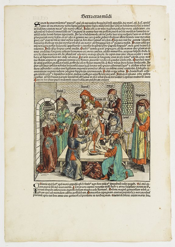 SCHEDEL, H., Sexta Etas Mudi. / Simon Beatus .. / Folio CCLIIII., antique map, old maps