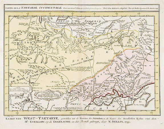HARREVELT,E. van / CHANGUION, D.J., Carte de la Tartarie Occidentale., antique map, old maps