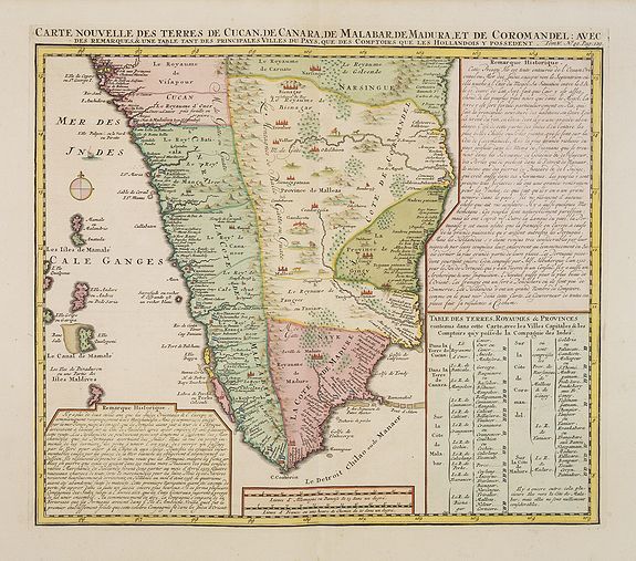 CHATELAIN, H., Carte nouvelle des Terres de Cucan.., antique map, old maps