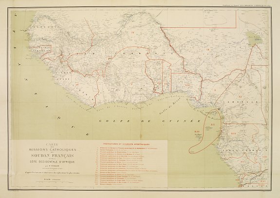 MISSIONS CATHOLIQUES, Carte des Missions .. Du Soudan Français.., antique map, old maps