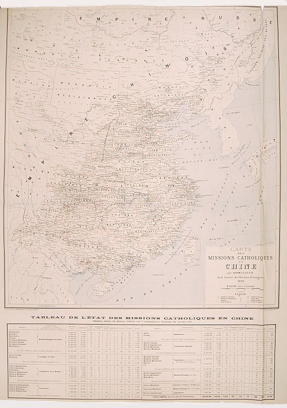 MISSIONS CATHOLIQUES, Carte des Missions Catholiques en Chine., antique map, old maps