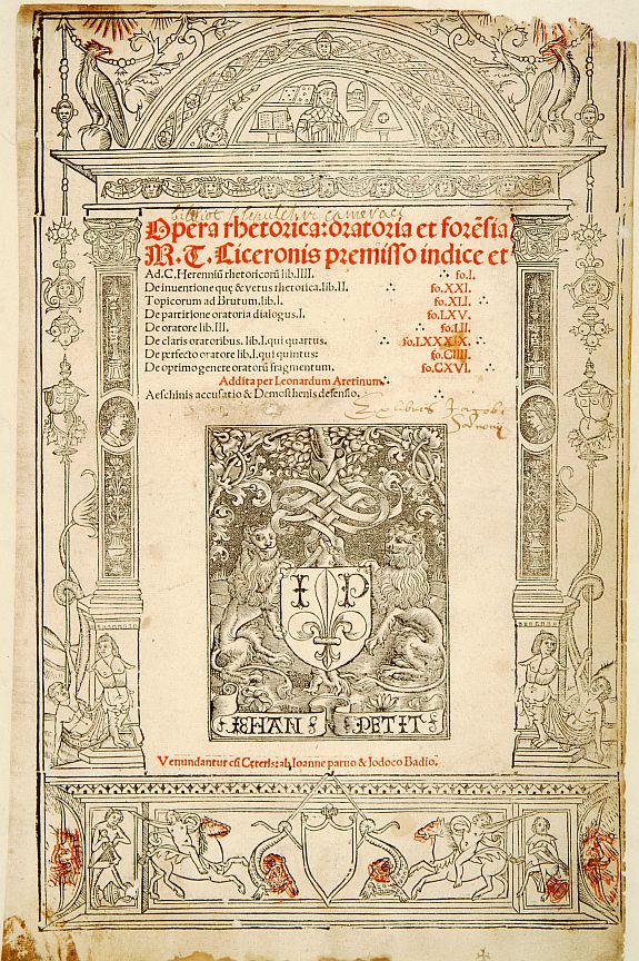 BADIO, J./ PARVO J., Opera Rhetorica Oratoria et foretia.., antique map, old maps