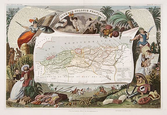 LEVASSEUR,V., Algerie Colonie Française., antique map, old maps
