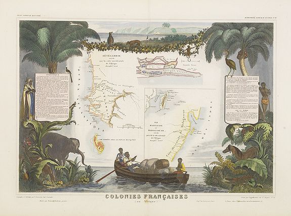 LEVASSEUR, V., Colonies Françaises (en Afrique)., antique map, old maps