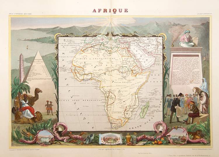 LEVASSEUR;V., Afrique., antique map, old maps