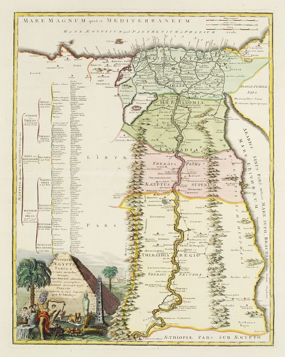 DE L'ISLE,J.N., Veteris Aegypti Tabula ex variis auctoribus decerpta.., antique map, old maps