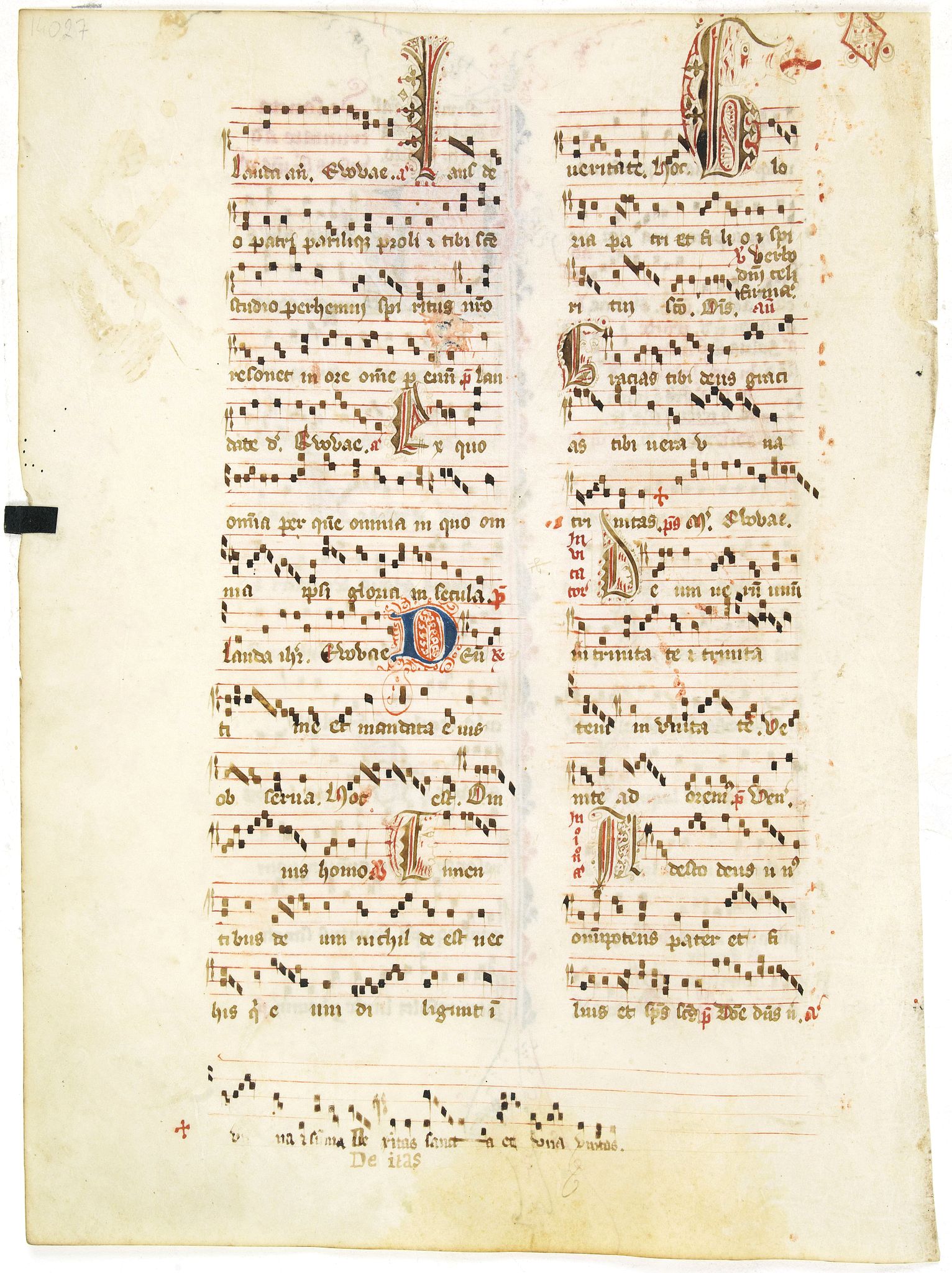 Medieval manuscript leaf