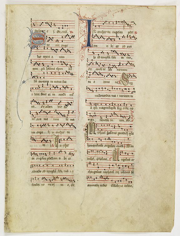 ANTIPHONARIUM, Leaf on vellum from an antiphonary., antique map, old maps