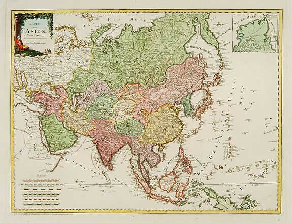 VON REILLY, F.J.J., Karte von Asien., antique map, old maps