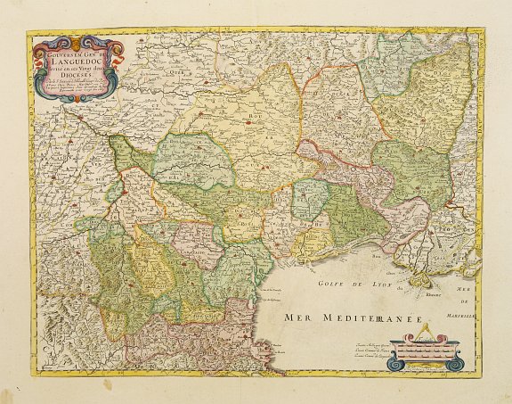 SANSON, N. / MARIETTE, P.,  Gouvernement General du Languedoc, divise en ses .., antique map, old maps