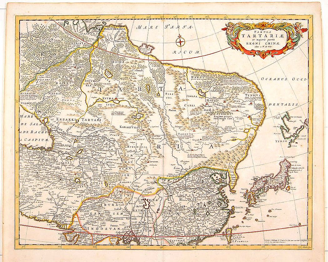 DE WIT,F., Tabula Tartariae et majoris partis regni Chinae., antique map, old maps