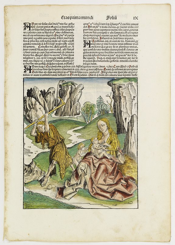 SCHEDEL, H., Prima Etas Mundi. IX, antique map, old maps