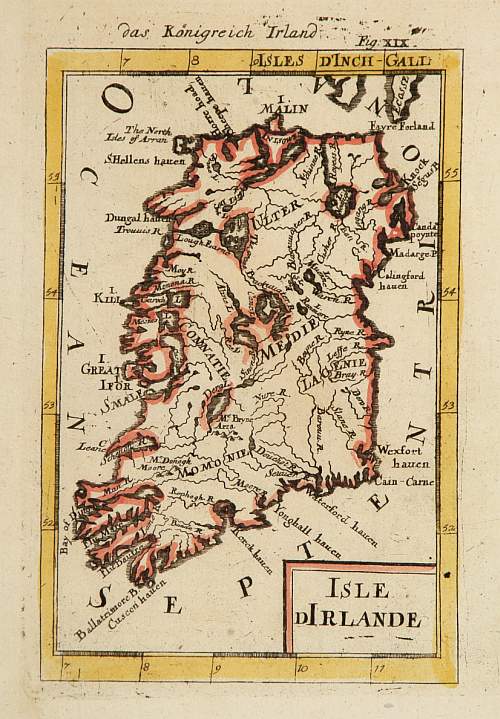 MALLET,A.M., Isle d'Irlande., antique map, old maps