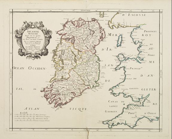 SANSON,N./ MARIETTE,P., Irlande Royaume divisé en ses quatre provinces.., antique map, old maps