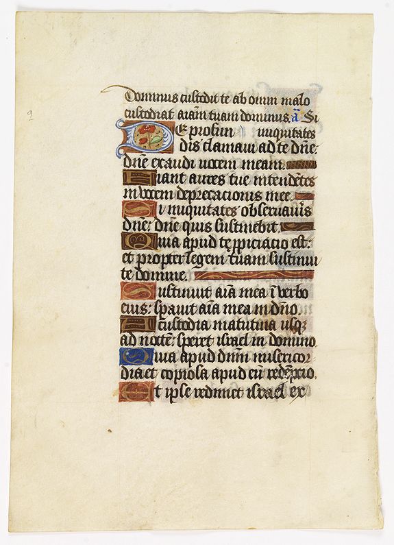 BOOK OF HOURS., Leaf on vellum from a manuscript Book of Hours., antique map, old maps