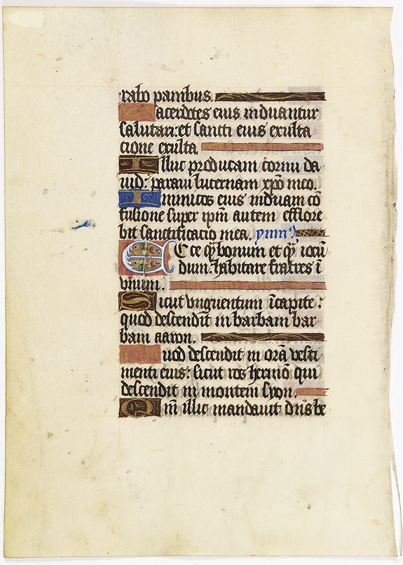 BOOK OF HOURS, Leaf on vellum from a manuscript Book of Hours., antique map, old maps
