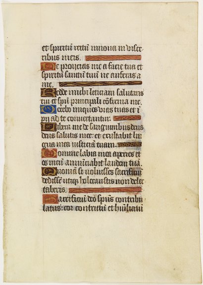 BOOK OF HOURS, Leaf on vellum from a manuscript Book of Hours., antique map, old maps