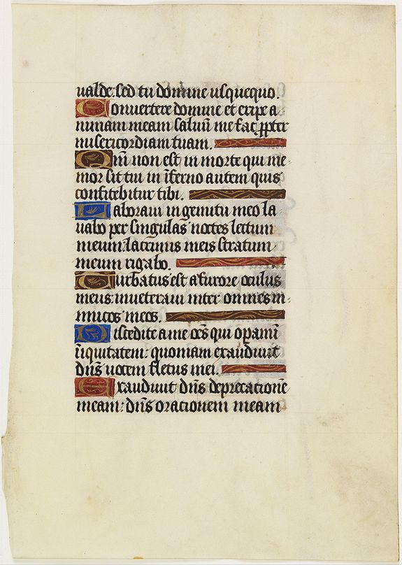 BOOK OF HOURS, Leaf on vellum from a manuscript Book of Hours., antique map, old maps